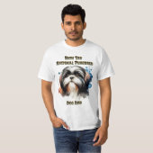 シーズー（犬）威厳のあるTzu：全国ピュレバード Tシャツ (正面フル)