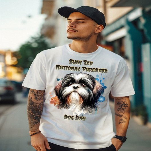 シーズー（犬）威厳のあるTzu：全国ピュレバード Tシャツ