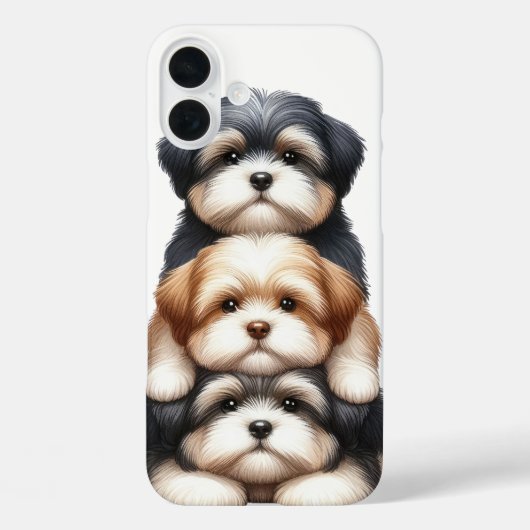 シーズー(犬)子犬の愛らしいスタック Case-Mate iPhoneケース (裏面)