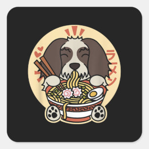 シーズー(犬)津ラーメンおもしろい犬ギフト スクエアシール