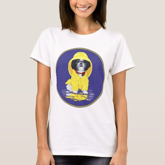 シーズー（犬）津四月シャワー Tシャツ (正面)