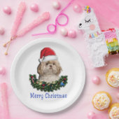 シーズー（犬）津犬のクリスマスアイテム ペーパープレート (パーティー)
