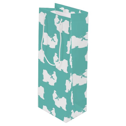 シーズー（犬） – 津犬の子犬の長毛 ワインギフトバッグ (正面アングル)