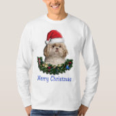 シーズー(犬)津犬クリスマスアイテムTシャツ Tシャツ (正面)