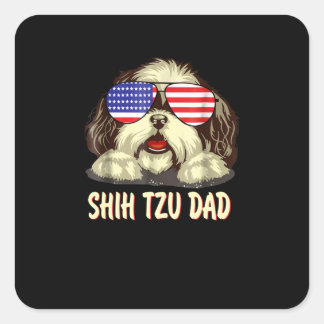シーズー（犬）津 |シーズー（犬）Tzuパパプレゼント スクエアシール