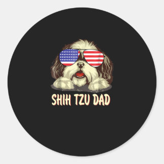 シーズー（犬）津 |シーズー（犬）Tzuパパプレゼント ラウンドシール