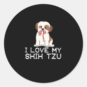 シーズー(犬)津 私は私のシーズー(犬)Tzuが大好き ラウンドシール