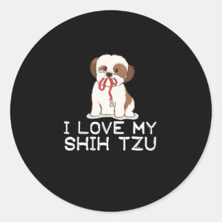 シーズー（犬）津 |私は私のシーズー（犬）Tzuが大好き ラウンドシール