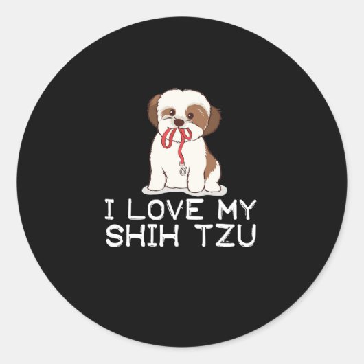シーズー(犬)津 |私は私のシーズー(犬)Tzuが大好き ラウンドシール (正面)