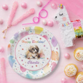 シーズー（犬）珠水色紙プレート ペーパープレート (パーティー)