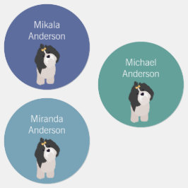 シーズー（犬）珠色の防水ラベル ラベル