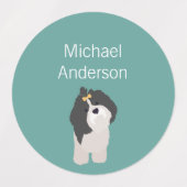 シーズー（犬）珠色の防水ラベル ラベル (デザイン2)