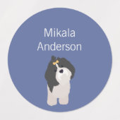 シーズー（犬）珠色の防水ラベル ラベル (デザイン1)