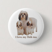 シーズー（犬） 缶バッジ (正面)