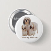 シーズー（犬） 缶バッジ (正面&裏面)