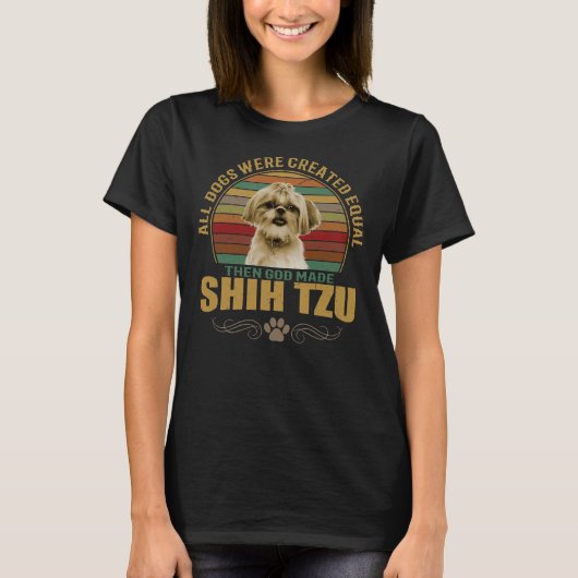 シーズー(犬)豆犬ファン Tシャツ (正面)