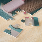 シーズー（犬）頭が水風呂に入る ジグソーパズル (側面)