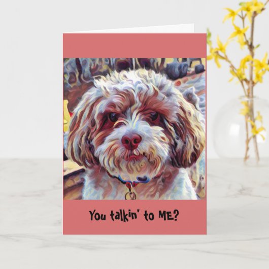 シーズー（犬）Pooのシーズー（犬）のTzu犬のお洒落で芸術的な子犬 カード (黄色い花)