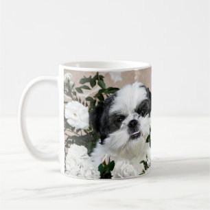 シーズー(犬) Tzuおよびバラ コーヒーマグカップ