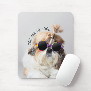 シーズー(犬)Tzuかわいいクールおもしろいサングラス写真 マウスパッド