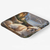 シーズー（犬）Tzuとクリスマスライトホリデイ ペーパープレート (傾斜あり)