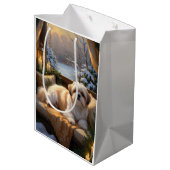 シーズー（犬）Tzuとクリスマスライトホリデイ ミディアムペーパーバッグ (裏面アングル)