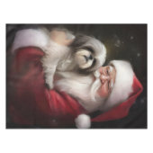 シーズー(犬)Tzuとサンタクロースフェスティバルクリスマス テーブルクロス (正面(横))