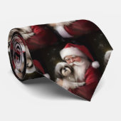 シーズー(犬)Tzuとサンタクロースフェスティバルクリスマス ネクタイ (ロール)