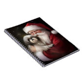 シーズー(犬)Tzuとサンタクロースフェスティバルクリスマス ノートブック (右側)