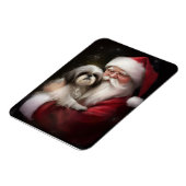 シーズー(犬)Tzuとサンタクロースフェスティバルクリスマス マグネット (左側)