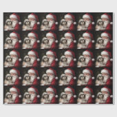 シーズー(犬)Tzuとサンタクロースフェスティバルクリスマス ラッピングペーパー (フラット)