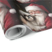 シーズー(犬)Tzuとサンタクロースフェスティバルクリスマス ラッピングペーパー (ロールコーナー)