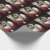 シーズー(犬)Tzuとサンタクロースフェスティバルクリスマス ラッピングペーパー (角)