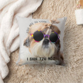 シーズー(犬)Tzuないおもしろいかわいい愛犬家カスタムフォト文字 クッション (ブランケット)