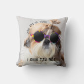シーズー(犬)Tzuないおもしろいかわいい愛犬家カスタムフォト文字 クッション (正面)