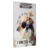 シーズー(犬)Tzuないおもしろいかわいい愛犬家カスタムフォト文字 クリップボード (右)