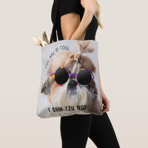シーズー(犬)Tzuないおもしろいかわいい愛犬家カスタムフォト文字 トートバッグ