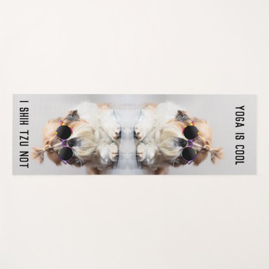 シーズー(犬)Tzuないおもしろいかわいい愛犬家カスタムフォト文字 ヨガマット (正面(横))