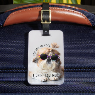 シーズー(犬)Tzuないおもしろいかわいい愛犬家カスタムフォト文字 ラゲッジタグ