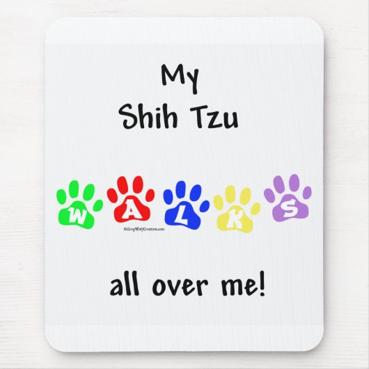 シーズー(犬)Tzuの歩き回り マウスパッド (正面)