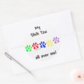 シーズー（犬）Tzuの歩き回り ラウンドシール (封筒)