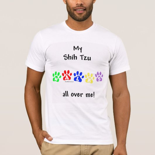 シーズー（犬）Tzuの歩き回り Tシャツ (正面)