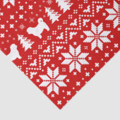 シーズー（犬） Tzuはクリスマスパターン赤のシルエットを描きます 薄葉紙 (詳細)