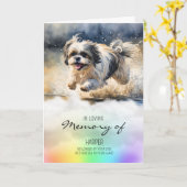 シーズー(犬)tzuウォーターカラーペットドッグロス悔やみや弔慰 カード (黄色い花)