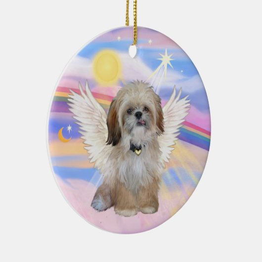 シーズー(犬)Tzuエンジェルin天国の雲 セラミックオーナメント (右)
