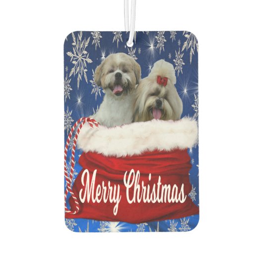 シーズー（犬）tzuカーエアフレッシュナー/あなたの犬の写真を追加 カーエアーフレッシュナー (裏面)