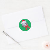 シーズー（犬）Tzuクリスマスステッカー ラウンドシール (封筒)