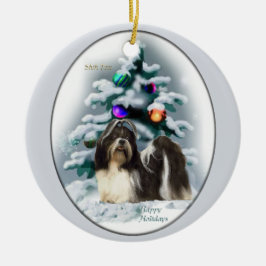 シーズー(犬)Tzuクリスマスツリーオーナメント セラミックオーナメント