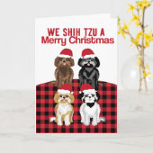 シーズー（犬）Tzuクリスマスドッグ カード (黄色い花)