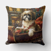 シーズー(犬)TZUクリスマスフェスティバル クッション (正面)
